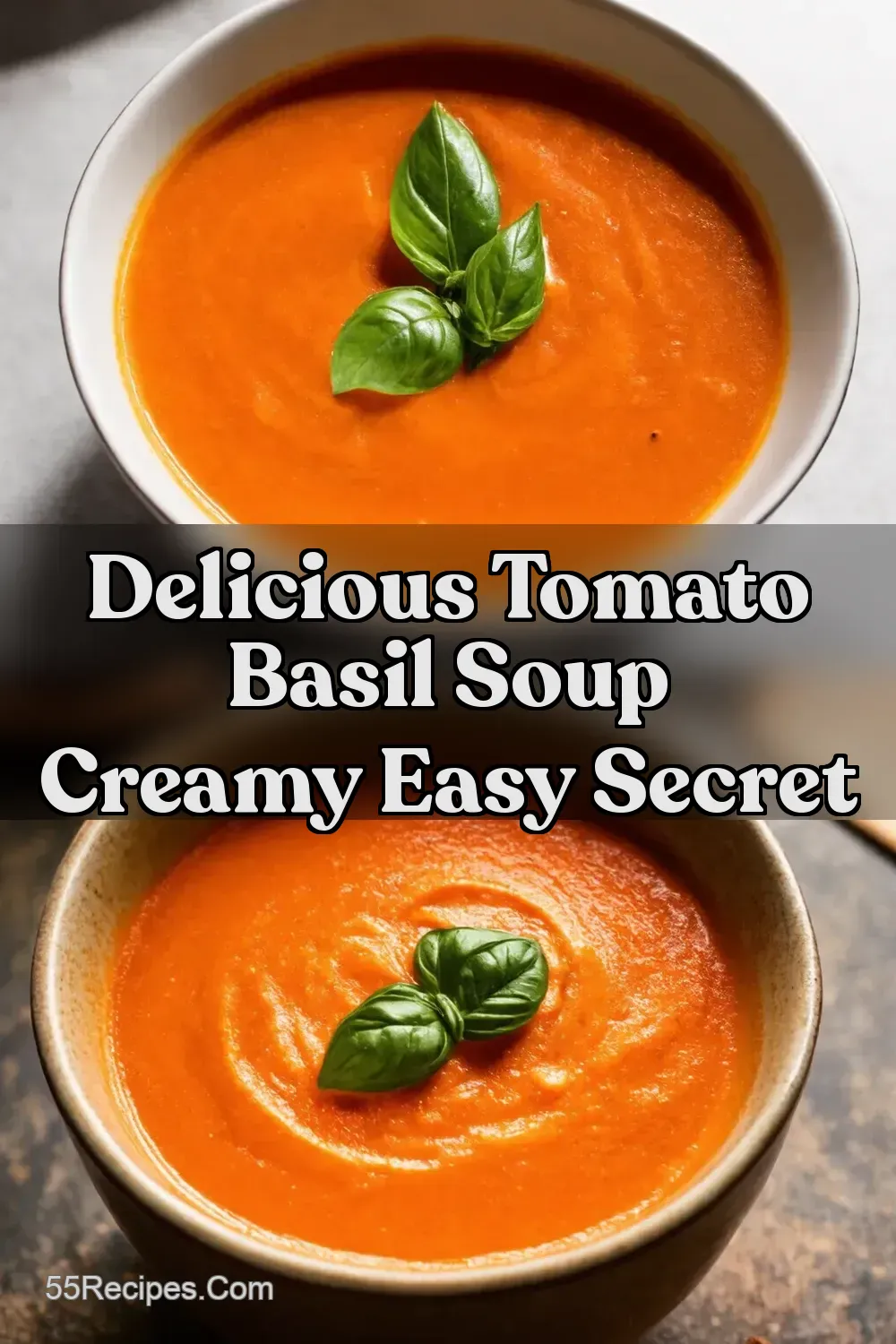Creamy Tomato Basil Soup Recipe A Hug in a Bowl - 55Recipes