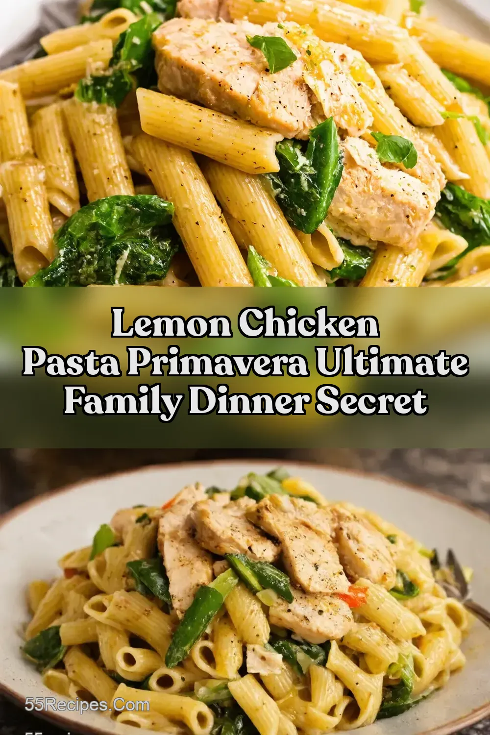 Zesty Lemon Chicken Pasta Primavera Quick Easy - 55Recipes