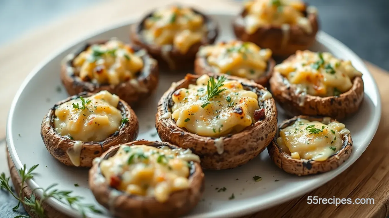 Just a Little Bite: Cheesy Herb Stuffed Mushroom Bites