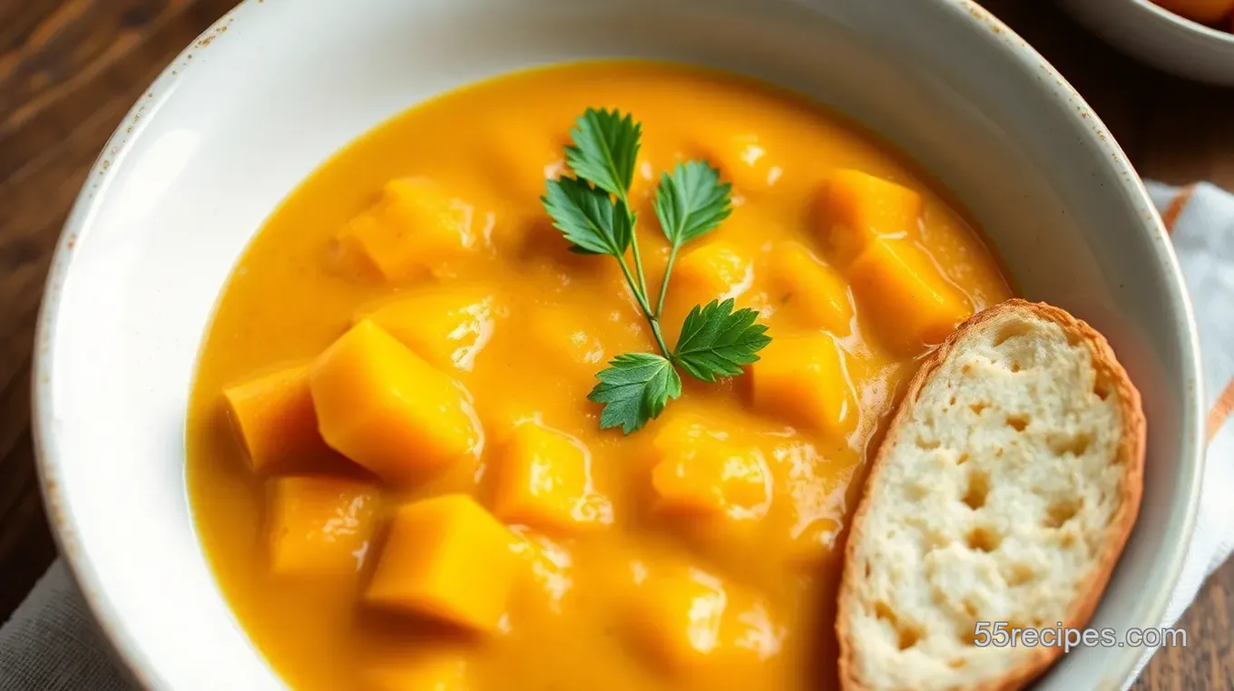 Thyme-infused Butternut Squash and Sweet Potato Soup