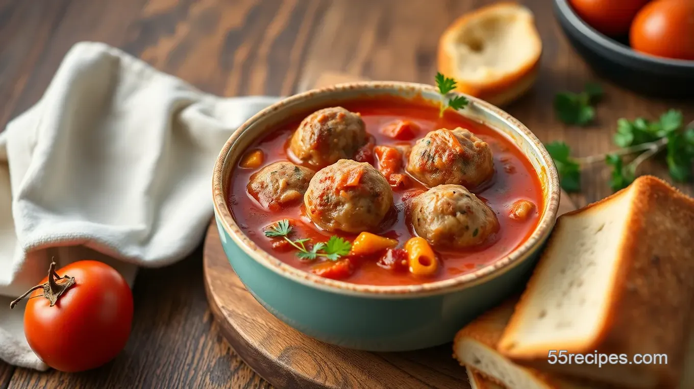 Hearty Minestrone Soup with Meatballs