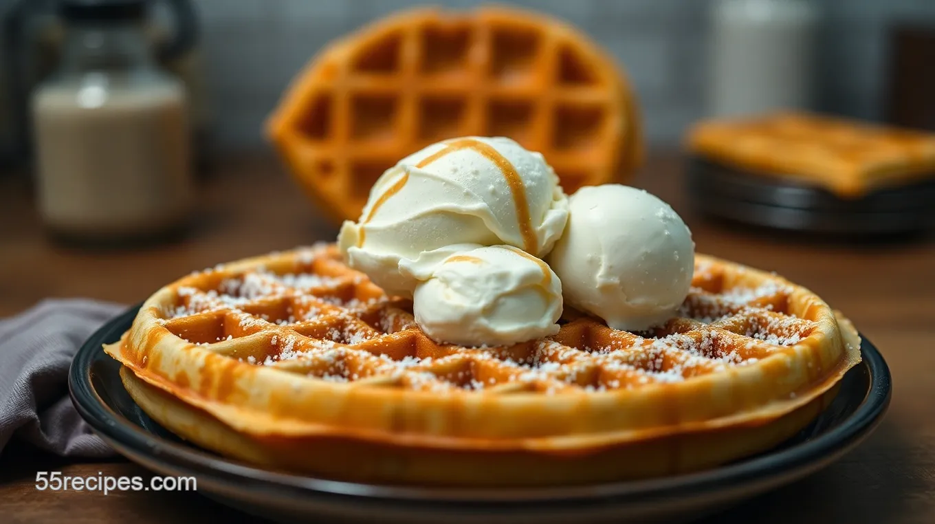 Decadent Waffles with Ice Cream Delight