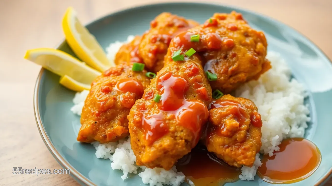 Crispy Fried Chicken with Sweet Spicy Honey Sauce