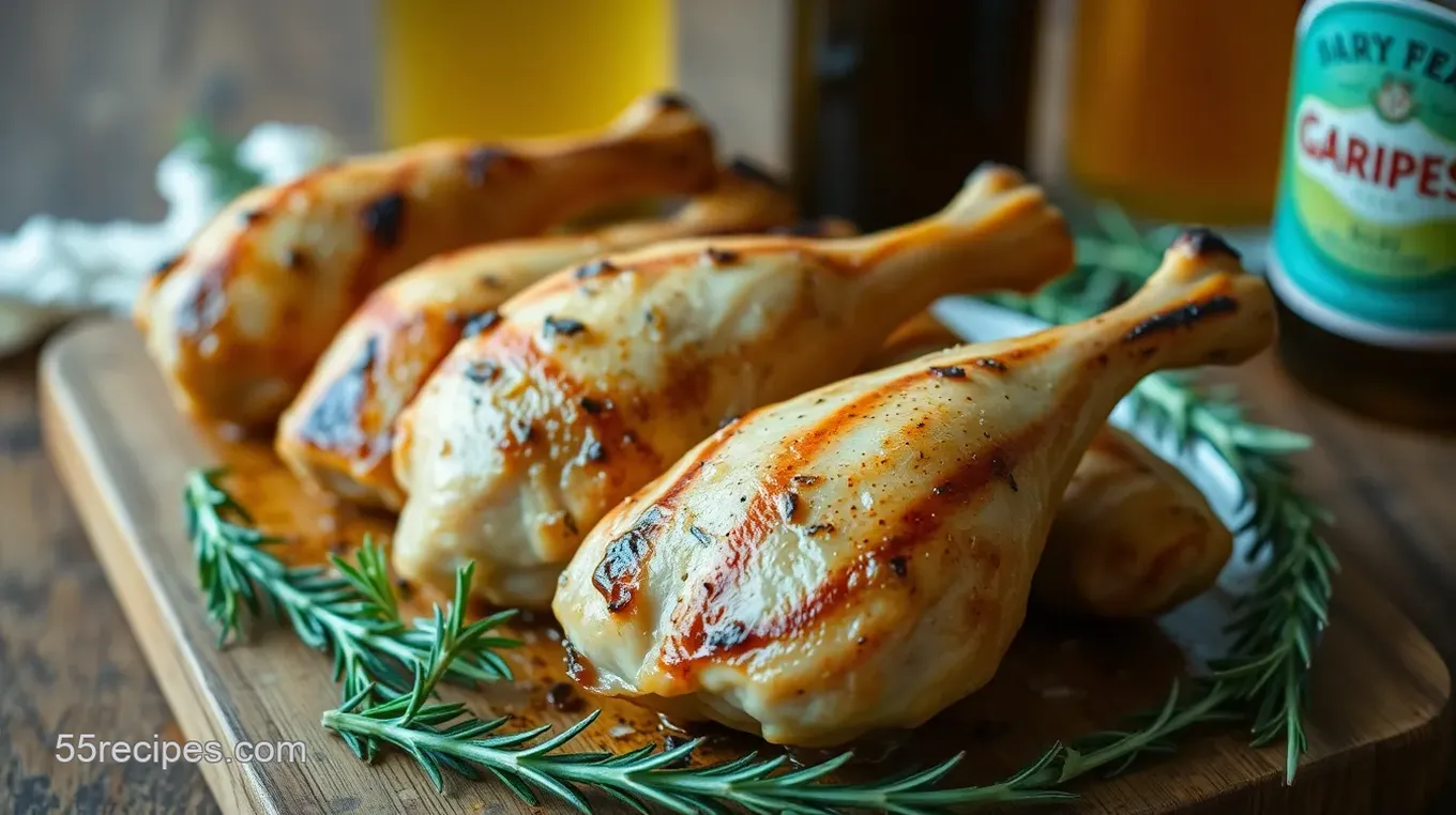 Grilled Chicken Drumsticks with Beer Marinade