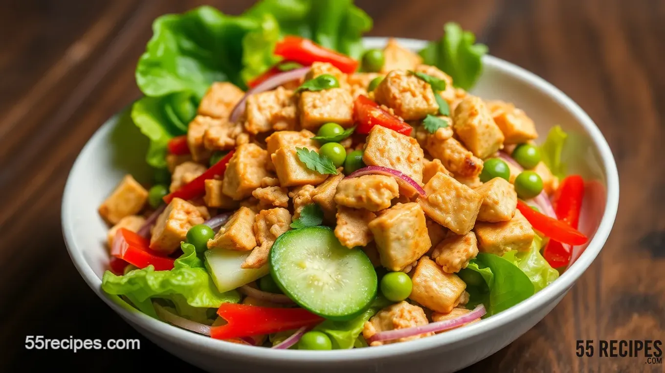 Thai Chicken Salad with Spicy Peanut Dressing