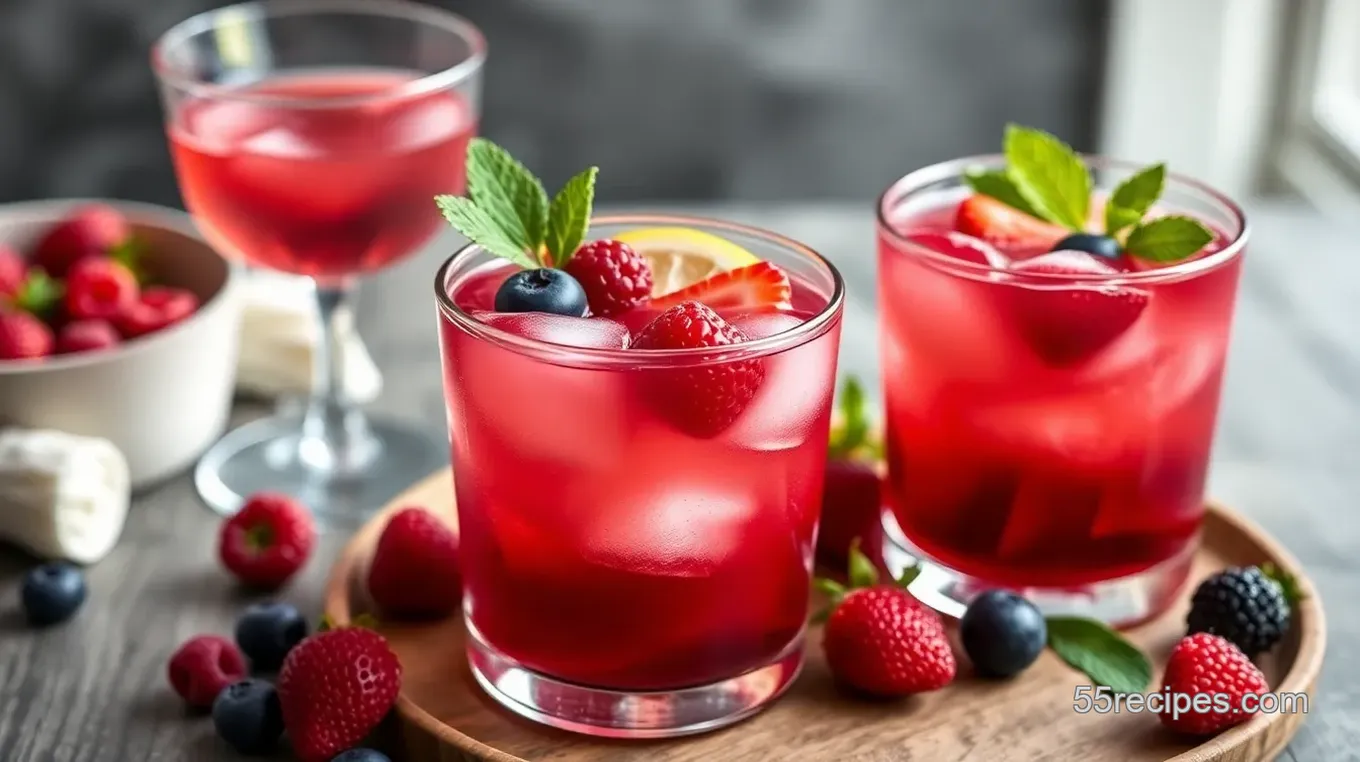 Romantic Berry Kiss Cocktail