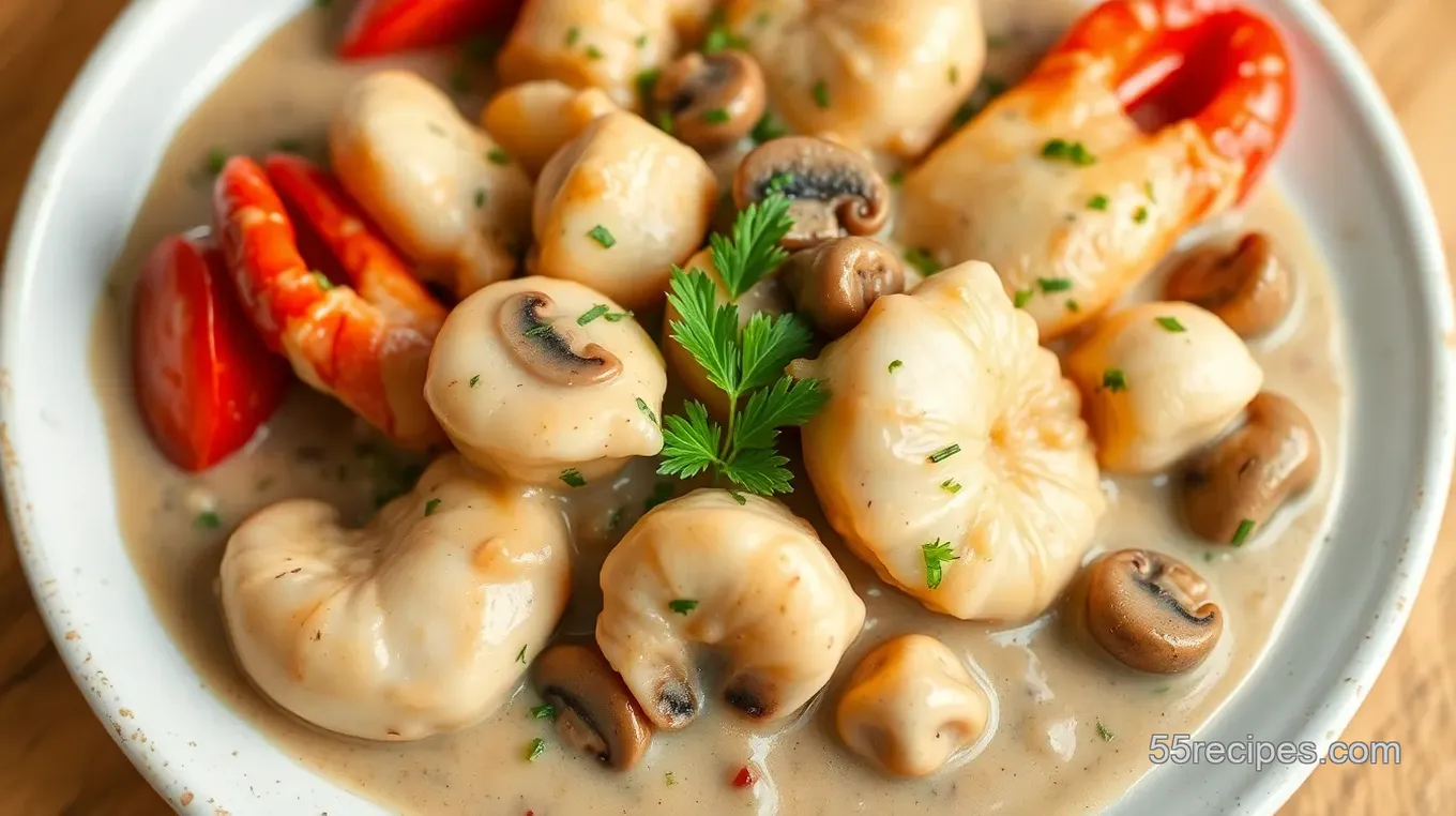 Langostino Mushroom Sour Cream Gravy