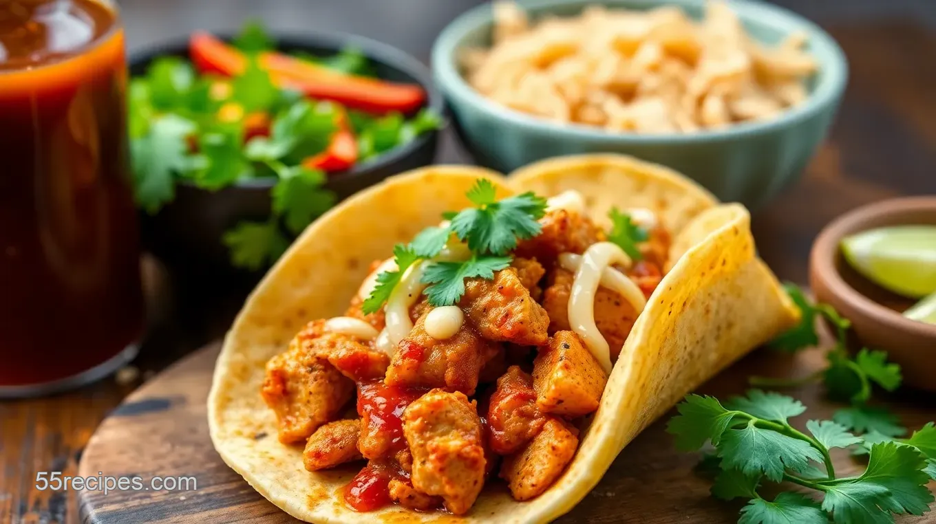 Spicy Valentina Sauce Chicken Tacos