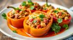 Bake Chicken Stuffed Peppers - Healthy & Quick