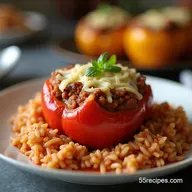 Easy Slow Cooker Stuffed Peppers with Smoky Italian Rice