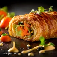 Vegetable Roll: Savoury Puff Pastry Recipe (Rough Puff Method)