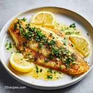 Pan-Cooked Flounder with Lemon and Garlic for 4