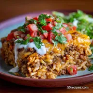 Mexican Rice Casserole: Hearty Ground Beef and Rice Fiesta Bake