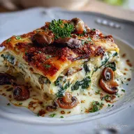 Spinach Mushroom Lasagna with Bechamel Sauce