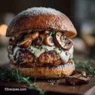 Mushroom Swiss Burger Ultimate Umami Recipe with Thyme Garlic