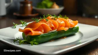 Easy & Elegant Chatelaine Smoked Salmon Roll on Cucumber Recipe recipe card