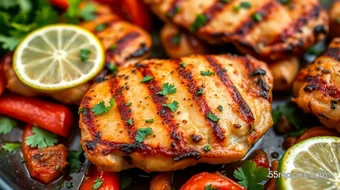 Grill Chicken with Roasted Peppers in 40 Min