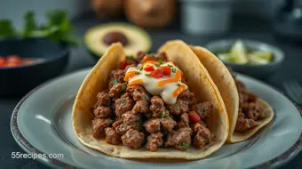 Delicious Cinco de Mayo Food Ideas: My Mouthwatering Beef Tacos with Chipotle Cream recipe card