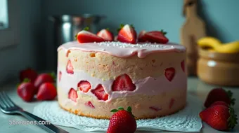 How to Make the Best Pink Strawberry Bliss Cake Ever recipe card