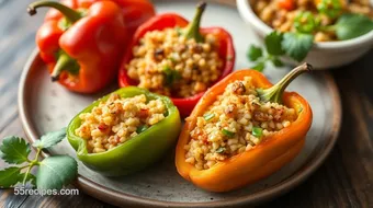 Gluten Free Dairy Free Appetizers: Easy Savory Stuffed Mini Peppers recipe card