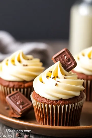 Decadent Brownie Cupcakes with Creamy Frosting presentation