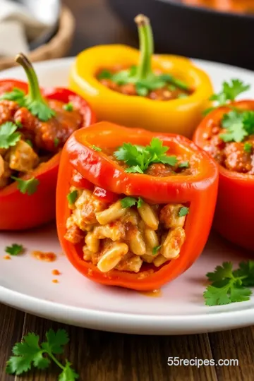 Bake Chicken Stuffed Peppers presentation