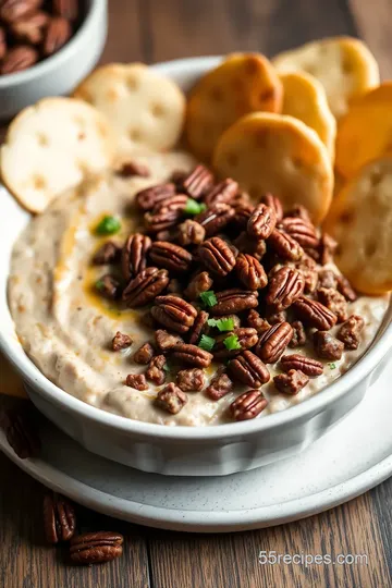 Baked Chipped Beef Dip with Creamy Pecans presentation