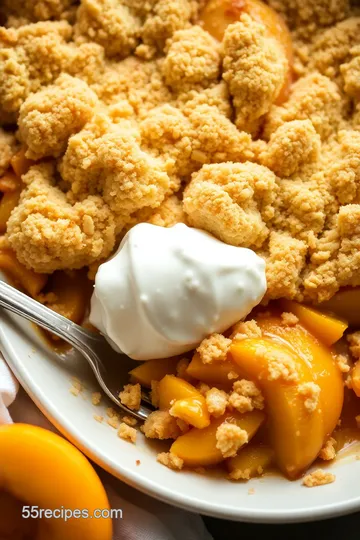 Classic Peach Crumble presentation