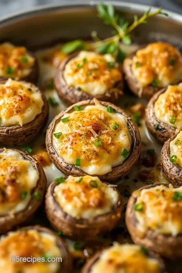 Just a Little Bite: Cheesy Herb Stuffed Mushroom Bites presentation