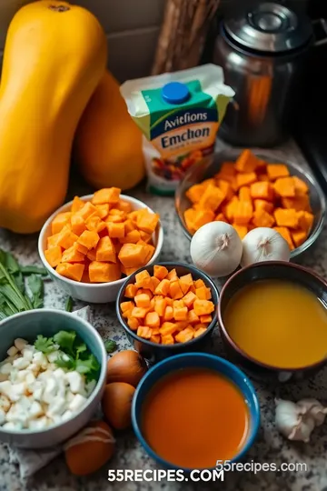 Blissful Butternut Squash Comforting Soup ingredients