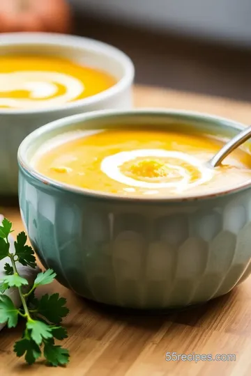 Blissful Butternut Squash Comforting Soup presentation