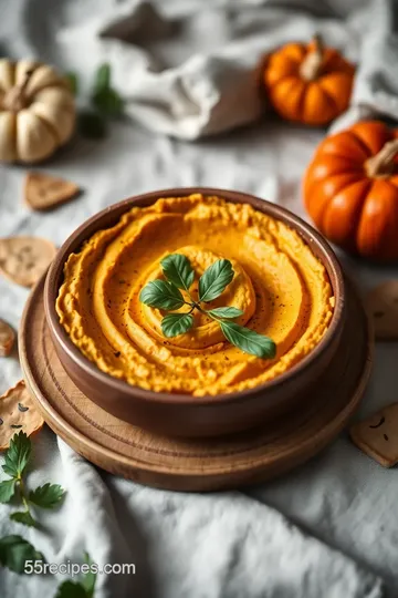 Sweet and Savory Maple Pumpkin Hummus presentation