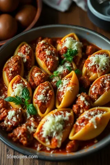 Cheesy Sausage-Stuffed Conchiglioni: A Comfort Food Classic presentation