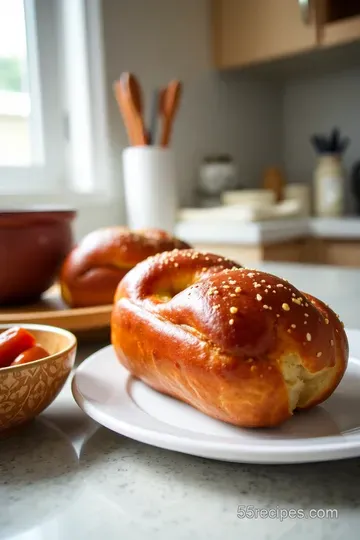 Chewy Pretzel Hot Dog Buns steps
