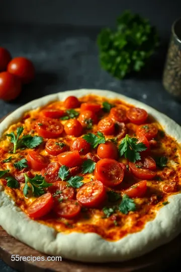 Chimichurri Sweet Tomatoes & 00 Flour Pizza presentation