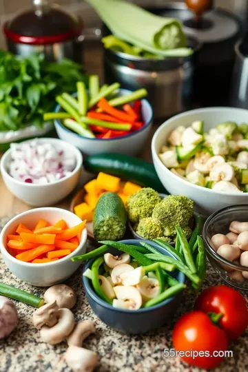 Colorful Veggie Stir-Fry in a Stir Fry Pan ingredients