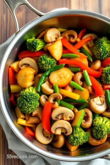 Colorful Veggie Stir-Fry in a Stir Fry Pan presentation