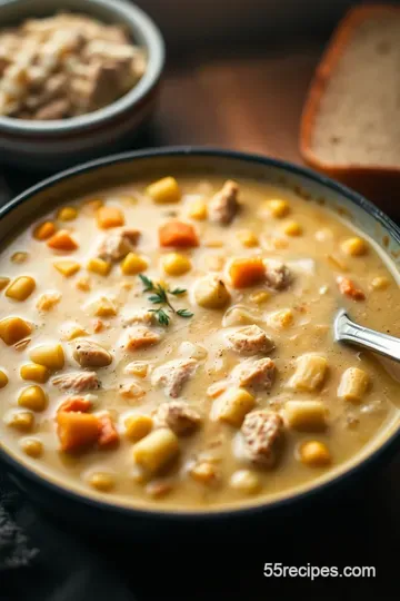 Creamy Chicken Corn Chowder – A Cozy Bowl of Comfort presentation