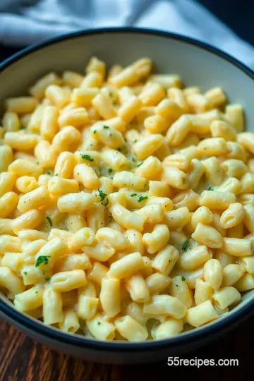 Creamy Orzo Mac and Cheese Delight presentation