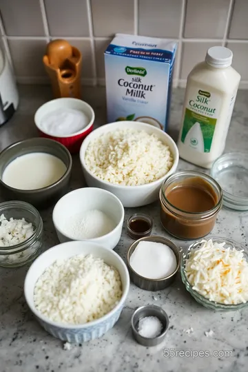 Decadent Creamy Coconut Milk Rice Pudding ingredients