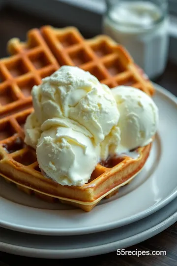 Decadent Waffles with Ice Cream Delight presentation