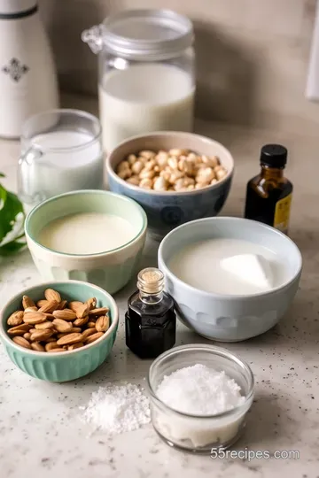 Deliciously Creamy Almond and Cashew Milk ingredients
