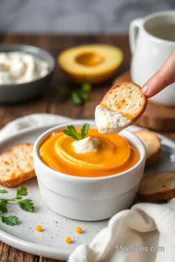 Tangy Vegan Cream Cheese Dip: A Zesty Delight presentation