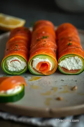 Elegant Chatelaine Smoked Salmon Cucumber Rolls presentation