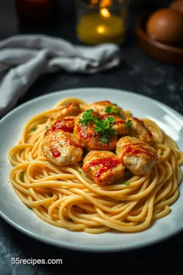 Firebirds’ Grilled Chicken Pasta with Creamy Basil Sauce presentation