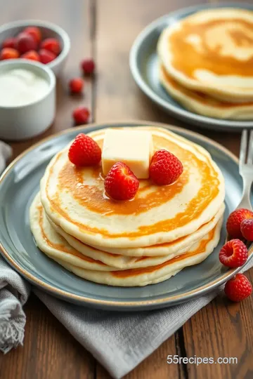 Fluffy Lactose-Free Milk Powder Pancakes presentation