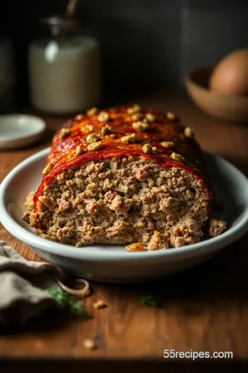 French Onion Meatloaf with Gruyère and Caramelized Onions presentation