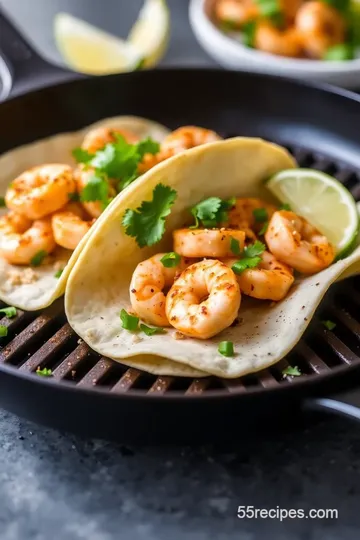 Blackstone Griddle Garlic Butter Shrimp Tacos presentation