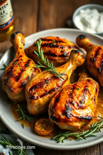 Grilled Chicken Drumsticks with Beer Marinade presentation