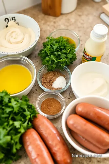 Grilled Sausages with Creamy Mayo Delight ingredients